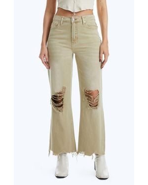 Bayeas High Waist Flare Jeans - Natural