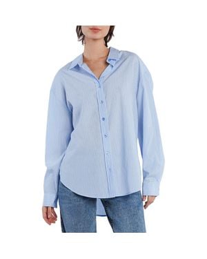 Wash Lab Denim Oversize Stripe Shirt - Blue