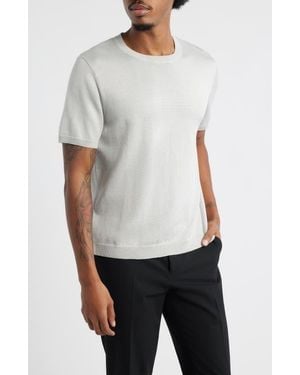 Open Edit Short Sleeve Crewneck Sweater - White