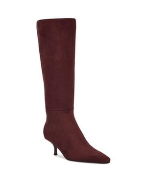 Nine West Havier Knee High Kitten Heel Boot - Red