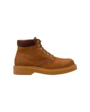 Sandro Nubuck And Leather Boots - Brown
