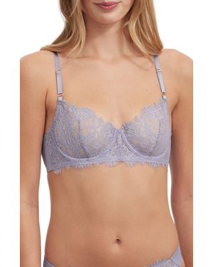 Skarlett Blue Entice Lace Balconette Underwire Bra - Gray