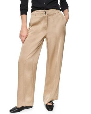 DKNY Wide Leg Glazed Pants - Natural