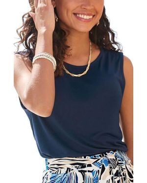 Lascana Crew Neck Tank Top - Blue