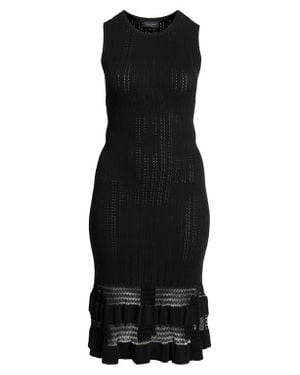 Ted Baker Pointelle Sleeveless Midi Dress - Black