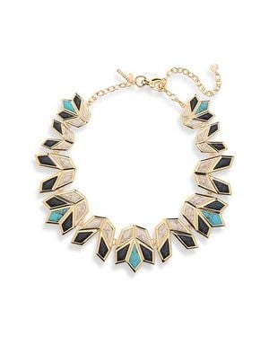Lele Sadoughi Stone Lotus Necklace - Metallic
