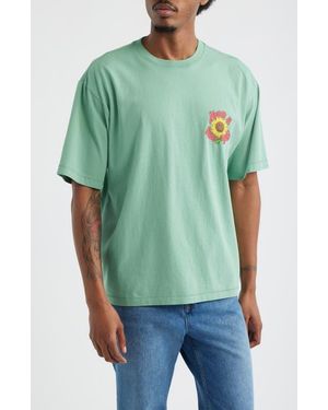 Market Smiley Sunflower Graphic T-Shirt - Green