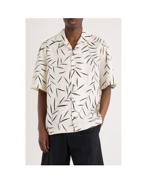Jacquemus La Chemise Fonccio Foliage Print Camp Shirt - Natural