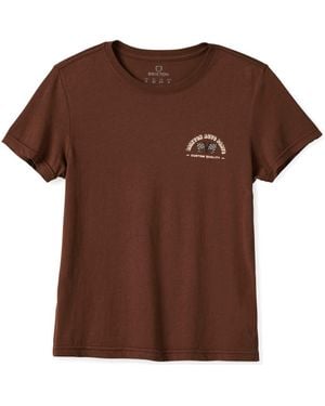 Brixton Auto Parts Fitted Crewneck Graphic T-Shirt - Brown