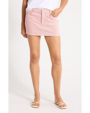 Florence By Mills Stripe Denim Miniskirt - Pink