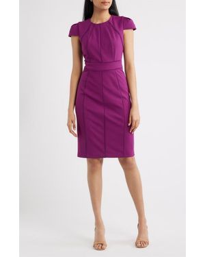 Anne Klein Cap Sleeve Sheath Dress - Purple