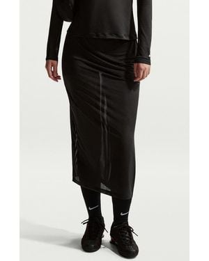 Nike Stripe Sheer Midi Skirt - Black