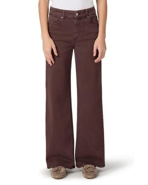 PAIGE Anessa High Waist Ankle Wide Leg Jeans - Red