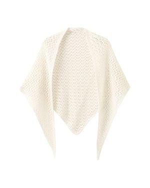 Mango Open Stitch Shawl - White