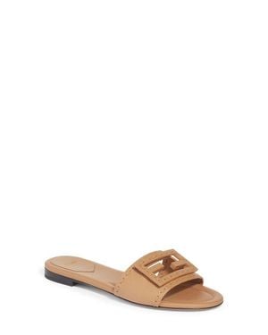 Fendi Signature Slide Sandal - Brown