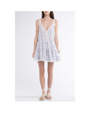 Sunday Saint Tropez Marilyn Cover-Up Embroidered Mini Dress - White