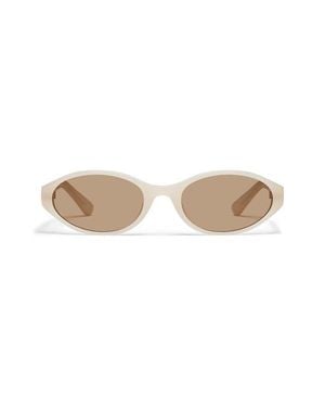 Quay Aura Points 55Mm Oval Sunglasses - Natural