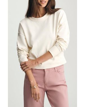 Mavi V-Stitch Drop Shoulder Cotton Sweatshirt - Natural