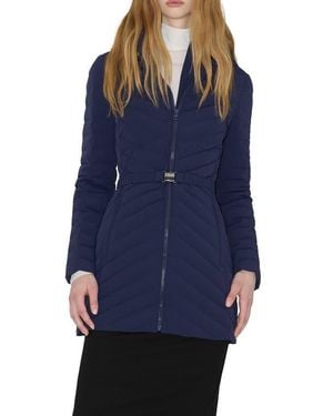 SOIA & KYO Estelle Water Resistant 700 Fill Power Hooded Down Jacket - Blue