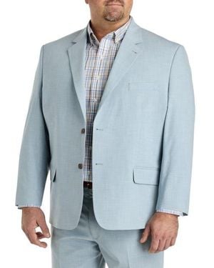 Oak Hill by DXL Big & Tall Cross Hatch Jacket-Relaxer Suit Jacket - Blue