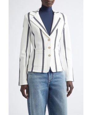 St. John Carter Stripe Roma Crepe Knit Jacket - Multicolor