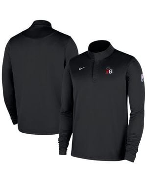 Nike Philadelphia 76Ers 2025/26 Authentic Coaches Quarter-Zip Dri-Fit Top - Black