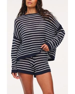 nuuds Stripe Crochet Sweater - Blue