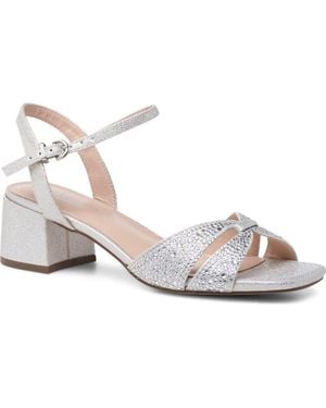 Paradox London Marquise Embellished Ankle Strap Sandal - White