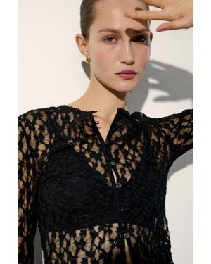 H&M Lace-Look Cardigan - Black