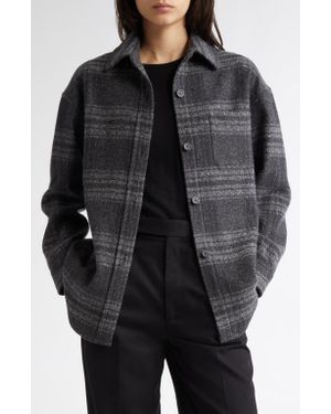 Johnstons of Elgin Oversized Cashmere Wool Shirt - Black
