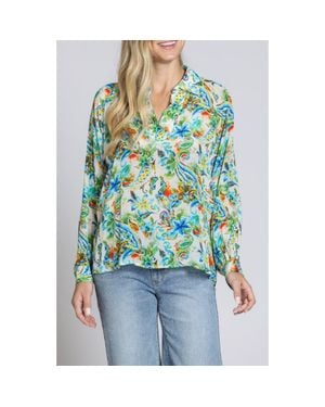 Apny Print Popover Top - Green