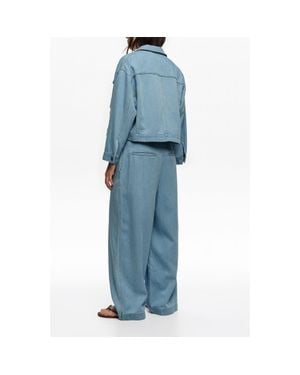 Bimba Y Lola Fluid Boxy Denim Jacket - Blue