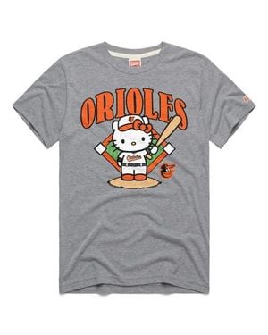 Homage Baltimore Orioles Hello Kitty Tri-Blend T-Shirt - Gray