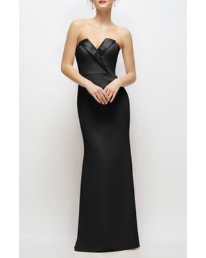 After Six Strapless Tuxedo Gown - Black