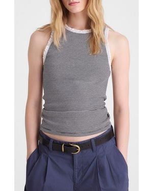 Madewell Lace Trim Rib Tank - Gray