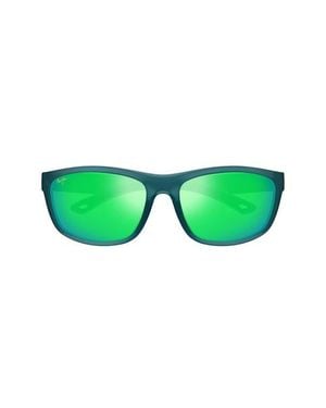 Maui Jim Nuu Landing 60Mm Polarizedplus2 Rectangular Sunglasses - Green