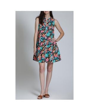 Apny Pintuck Sleeveless Cotton Dress - Multicolor