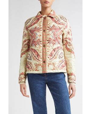 Etro Paisley Quilted Barn Jacket - Blue