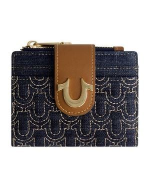 TRUE RELIGION Horseshoe Quilted Small Wallet - Blue
