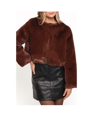 Petal & Pup Minnie Faux Fur Jacket - Brown