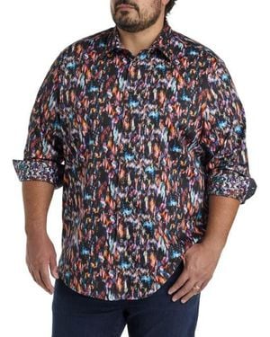 Robert Graham Big & Tall Bratton Sport Shirt - Blue