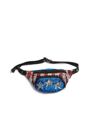 TOPSHOP Florida Sequin Bum Bag - Blue