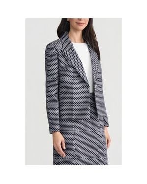 Kasper Jacquard Crop Blazer - Gray