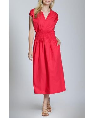 Apny A-Line Midi Dress - Red