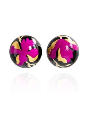 Saule Label Gaia Floral Jumbo Earrings - Pink