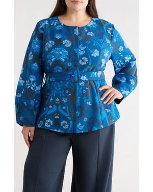 Sugarlips Palmate Floral Lutie Jacket - Blue