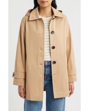 Sam Edelman Hooded Raincoat - Natural
