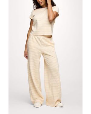 nuuds Golden Hour Stripe Stretch Cotton Top & Pants Set - Natural