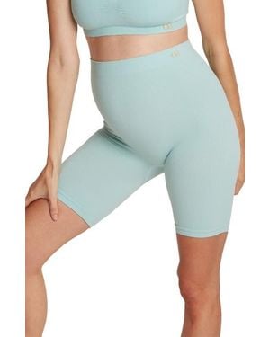 Cache Coeur Zoe Rib Maternity Shorts - Blue