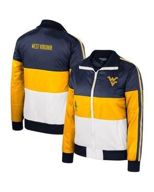 The Wild Collective West Virginia Mountaineers Color-Block Puffer Full-Zip Jacket - Blue